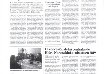 Recortes de Prensa (Heraldo de Aragón) La concesión de las centrales de Hidro Nitro saldrá a subasta en 2019